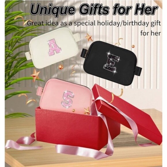 Fanny Pack Or Crossbody Bag Has Initial “ P “ With Lots Of Sparkle On Black - Picture 6 of 7